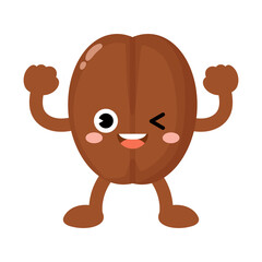 Funny coffee bean cartoon, Character bean
