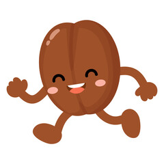 Funny coffee bean cartoon, Character bean