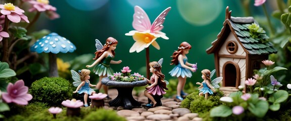 Toys Fairy Garden Playset Miniature fairy figurines