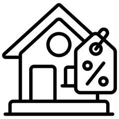 Editable design icon of home discount

