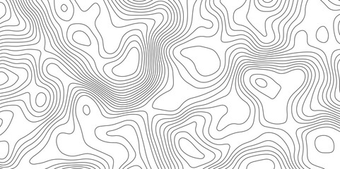 Abstract topography contour map background design .modern design with white background and black wave lines .geography contour map linear background vector illustration .