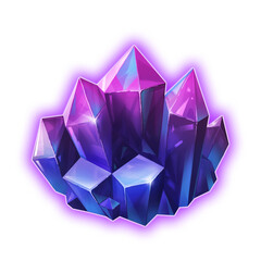 A purple crystal on a transparent background