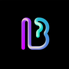 3d letter B, alphabet font made from volumetric tubular © marooshka
