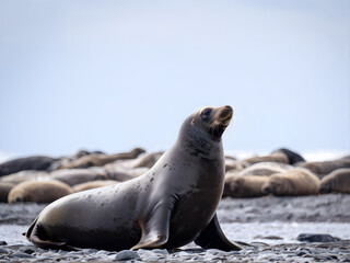 Fototapeta premium Southern elephant seal (Mirounga leonina), Antarctica