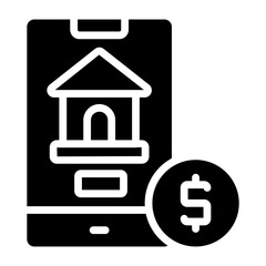 Conceptual solid design icon of mobile real estate

