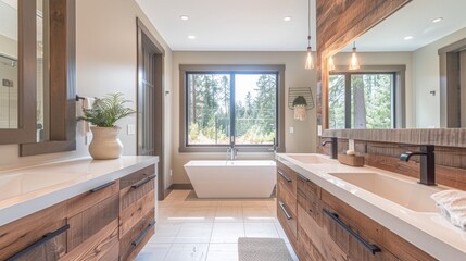 Minimalist Floating Vanity with Flat-Panel Cabinets

