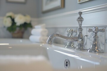 Subtle Accessories with Matching Fixtures and Minimal Decor

