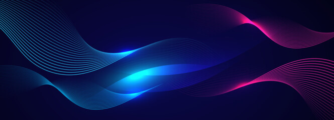 Abstract background with flowing particles. Dynamic waves. vector illustration.	
