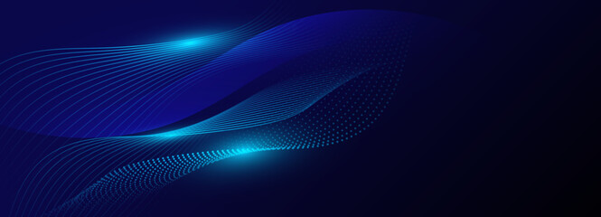 Abstract background with flowing particles. Dynamic waves. vector illustration.	
