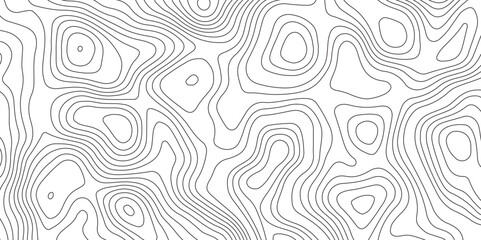 Abstract topography contour map background design .modern design with white background and black wave lines .geography contour map linear background vector illustration .
