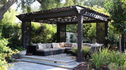 Neutral Colors for Modern Pergola

