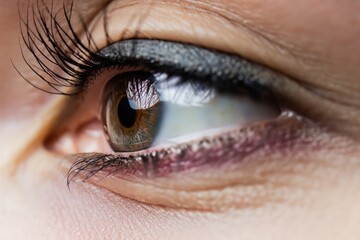 Fototapeta premium close up of eyes, scared expression, scary person