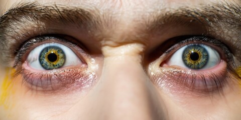 Naklejka premium close up of eyes, scared expression, scary person
