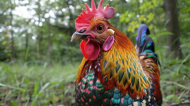 curious chickens on the farm inquisitive poultry portrait with vibrant plumage and playful expressions animal photography