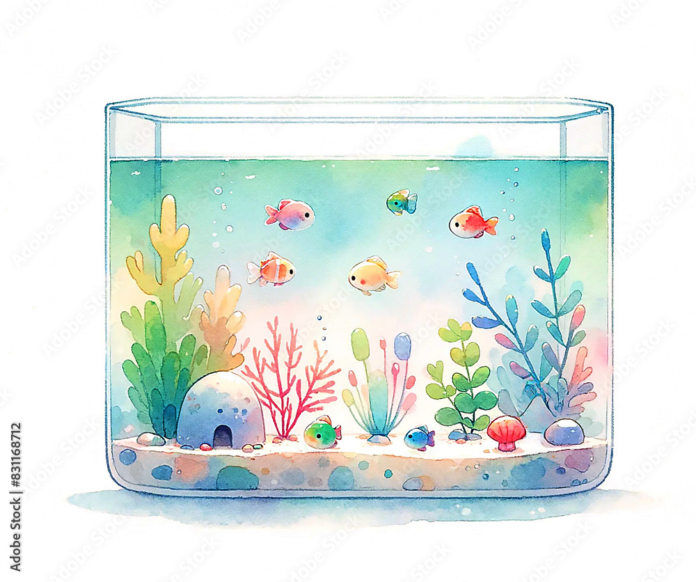 Wall mural aquarium