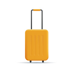 3d  Realistic Suitcase Isolated. Time to Travel concept. Vector Illustration.