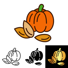 The Pumpkin Seed icon represents a nutritious seed used in snacks, baking, and various culinary dishes.