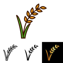 The Rice icon represents a staple grain used in various culinary applications and dietary plans.