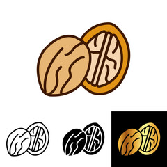 The Walnut icon is perfect for showcasing a nutritious nut used in baking, cooking, and various culinary recipes.