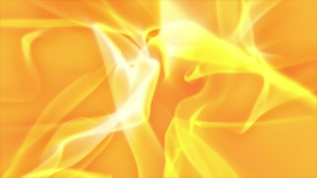 Yellow,orange soft curves. Loop animation abstract background. Fire, smoke or gas or plasma.