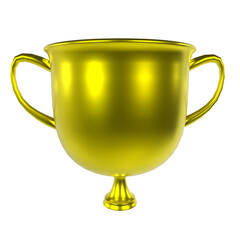 Gold Trophy isolated on transparent background