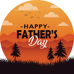Happy Father's Day. Vector greeting card with a nice message of Father's Day.