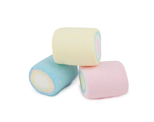 Marshmallows of different colors isolated
