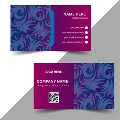 Patterned business card design. visit card banner design template .Horizontal business card with front and back presentation