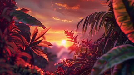 Plants at sunset
