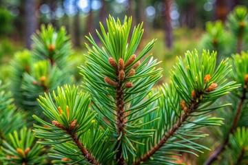 Close-Up of Vibrant Green Pine Needles