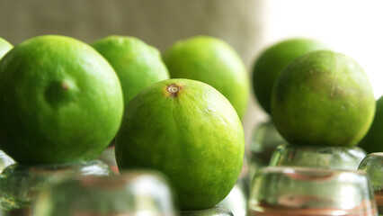 Lemons on display at a soft drink shop