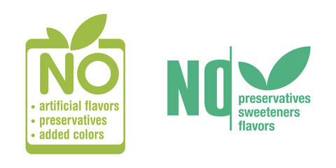 NO additives - flat sticker in rectangle shape