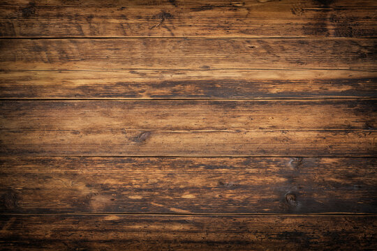 rustic wooden table, wood texture, top view