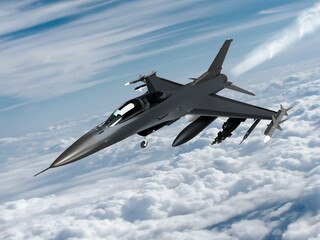 3d render airplane in the sky American plane in Ukraine