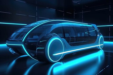 modern high tech passenger bus futuristic transport