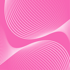 Abstract background with waves. Vector banner with lines. Background for music album, poster, card, advertisement. Geometric element for design isolated on pink. Pink gradient. Valentine's Day. Love