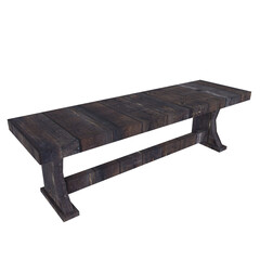 wooden bench isolated on transparent