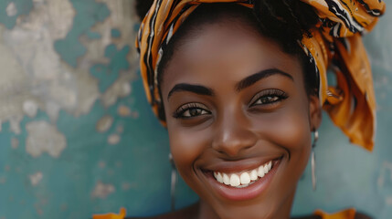 Portrait Of Beautiful Smiling African-American Woman With Bradis