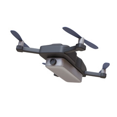 3d render illustration of drone with camera. air delivery, quadcopter, modern technologies concept. trendy style 3d icon