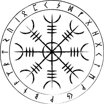 Heaume de awe symbole viking avec runes