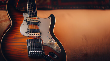 Fototapeta premium Studio shot of retro styled electric guitar
