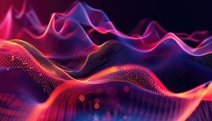 Fototapeta premium A colorful, abstract image of a network of lines and dots by AI generated image