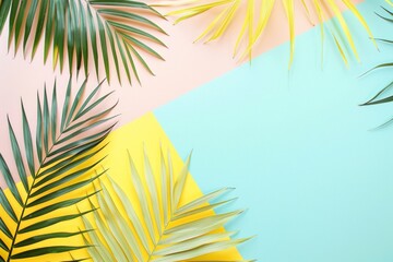 multi colored desaturated tropical leaves summer background