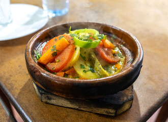 Moroccan Tajine Meat Stew, Traditional Morocco Tagine, Arabic Marqa, Moroccan Lamb Tagine