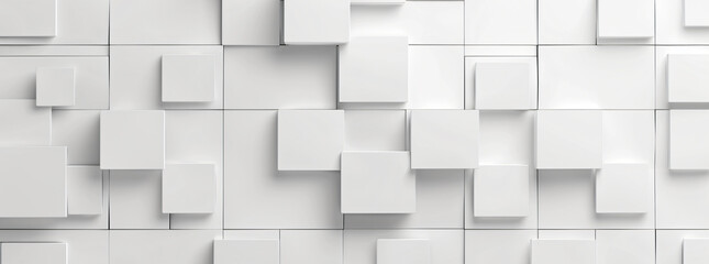 White background with geometric pattern, 3D rendered illustration. Minimalist design for banner, poster or presentation