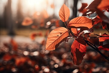 autumn leaves background, generative ai