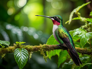 Tropical Hummingbird in the tropical forest