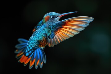 Flight of Fantasy: Exquisite Peacock-Inspired Hummingbird