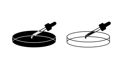Petri dish, ,Science laboratory,  black isolated silhouette 