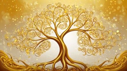 golden floral background